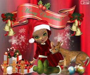 yapboz Noel tebrik bir Elf